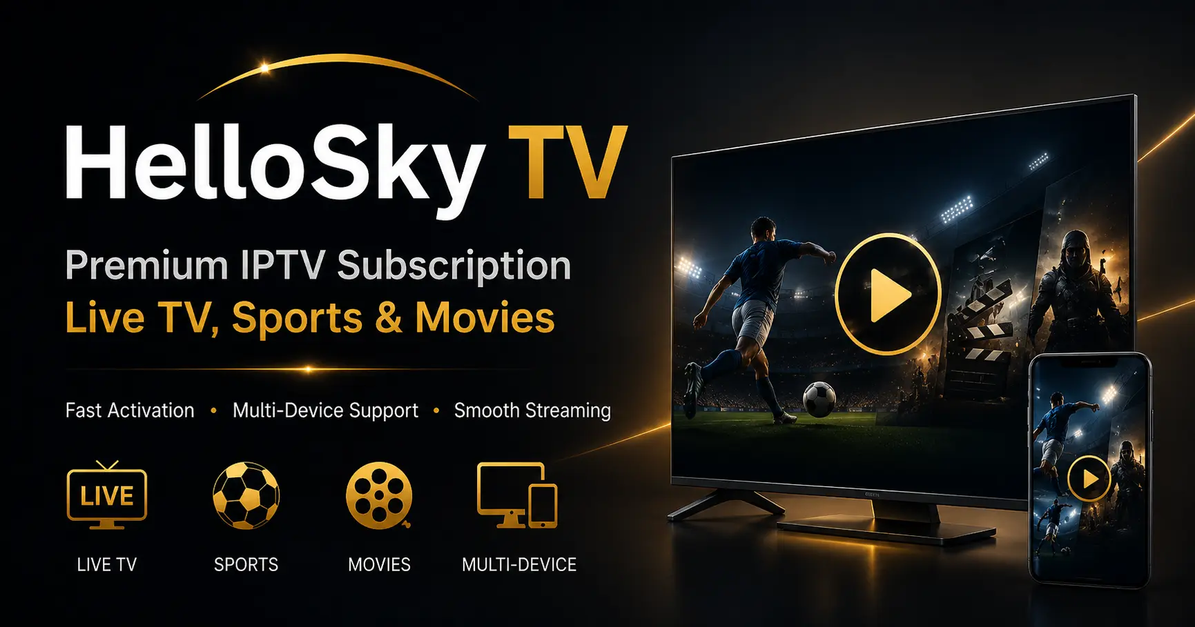 Hello Iptv Developer Code HelloSky TV – Premium IPTV Subscription for Live TV, Sports & Movies